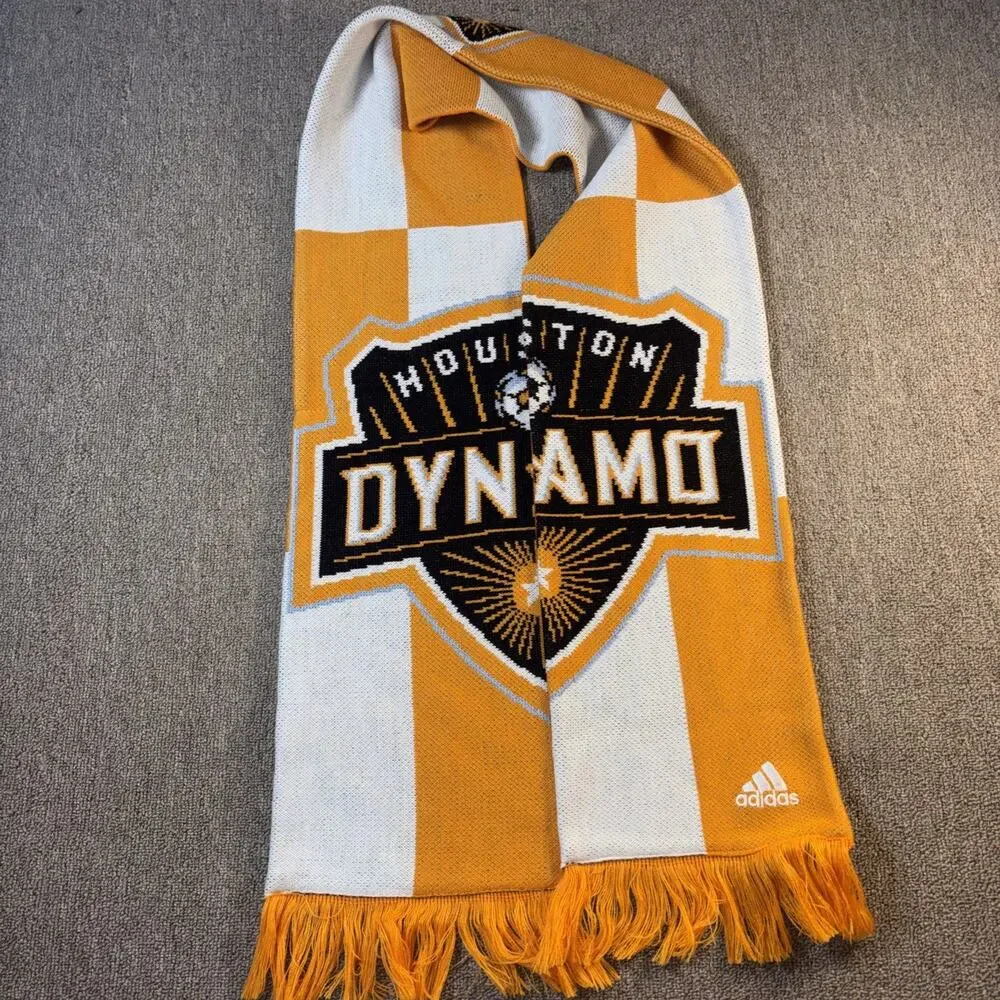 Houston Dynamo Soccer Team Winter Scarf Officially Licensed Orange White ADIDAS